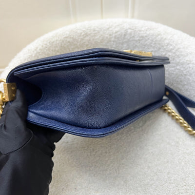 Chanel Medium 25cm Boy Flap in Midnight Blue Caviar and AGHW (Model: A67086)