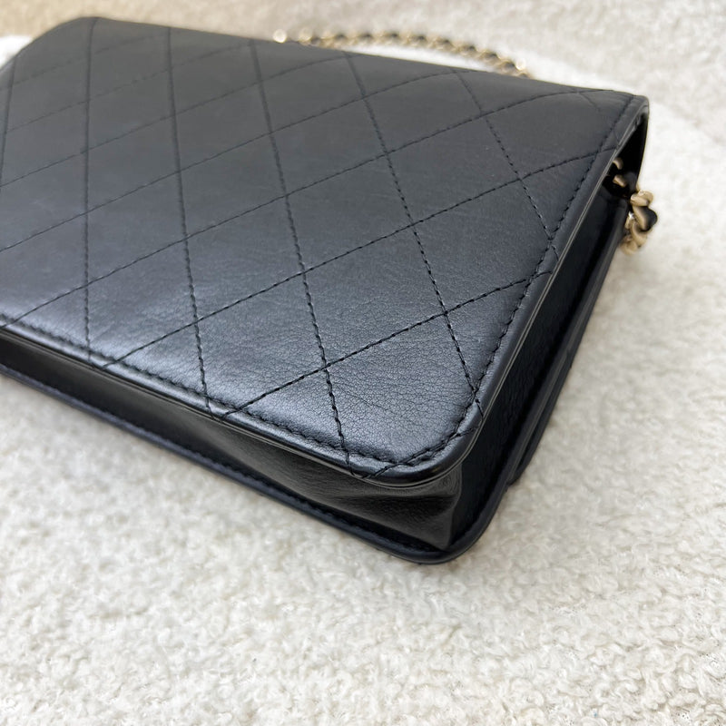 Chanel Seasonal Wallet on Chain WOC in Black Lambskin and LGHW