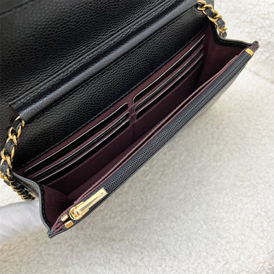 Chanel Classic Wallet on Chain WOC in Black Caviar and GHW