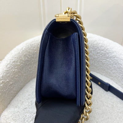 Chanel Medium 25cm Boy Flap in Midnight Blue Caviar and AGHW (Model: A67086)