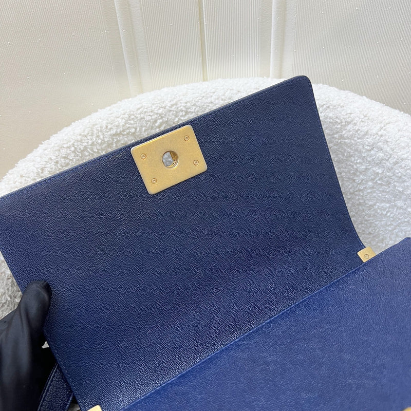 Chanel Medium 25cm Boy Flap in Midnight Blue Caviar and AGHW (Model: A67086)