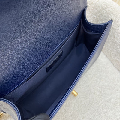 Chanel Medium 25cm Boy Flap in Midnight Blue Caviar and AGHW (Model: A67086)