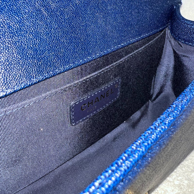 Chanel Medium 25cm Boy Flap in Midnight Blue Caviar and AGHW (Model: A67086)