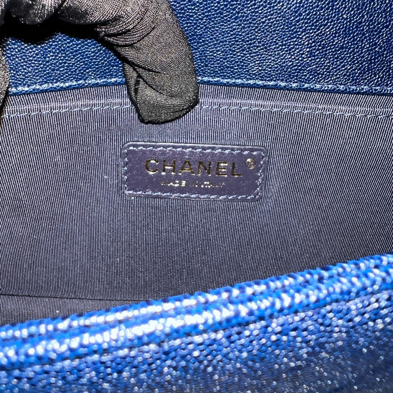 Chanel Medium 25cm Boy Flap in Midnight Blue Caviar and AGHW (Model: A67086)