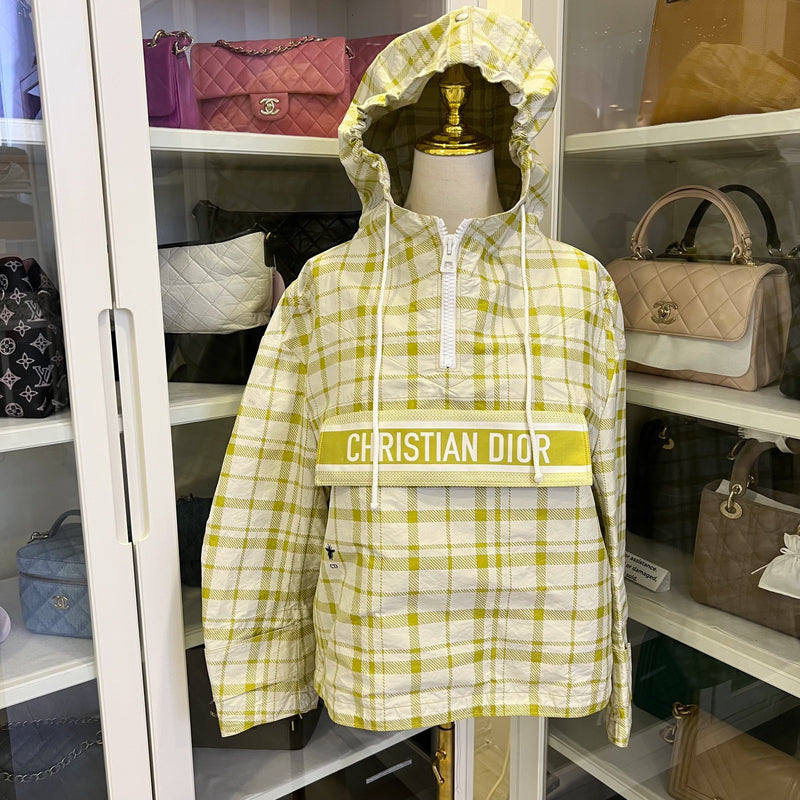 Dior Hooded Anorak Jacket in Yellow Polyester Sz XS