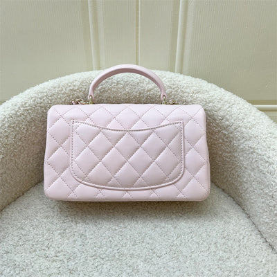 Chanel Top Handle Rectangle Mini Flap in 22P Light Pink Lambskin and LGHW