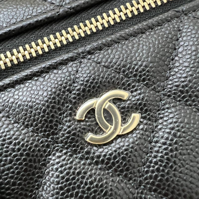[Brand New - Local Full Set] Chanel 25P Vanity / Clutch with Chain (LP Style Bag) in Black Caviar and LGHW (Model: AP4385)