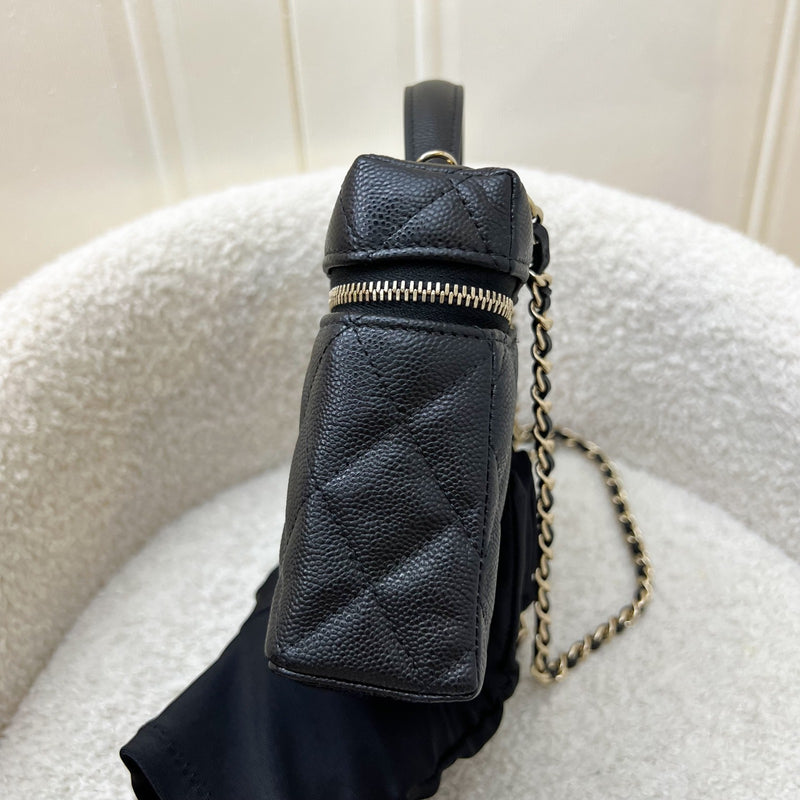 [Brand New - Local Full Set] Chanel 25P Vanity / Clutch with Chain (LP Style Bag) in Black Caviar and LGHW (Model: AP4385)