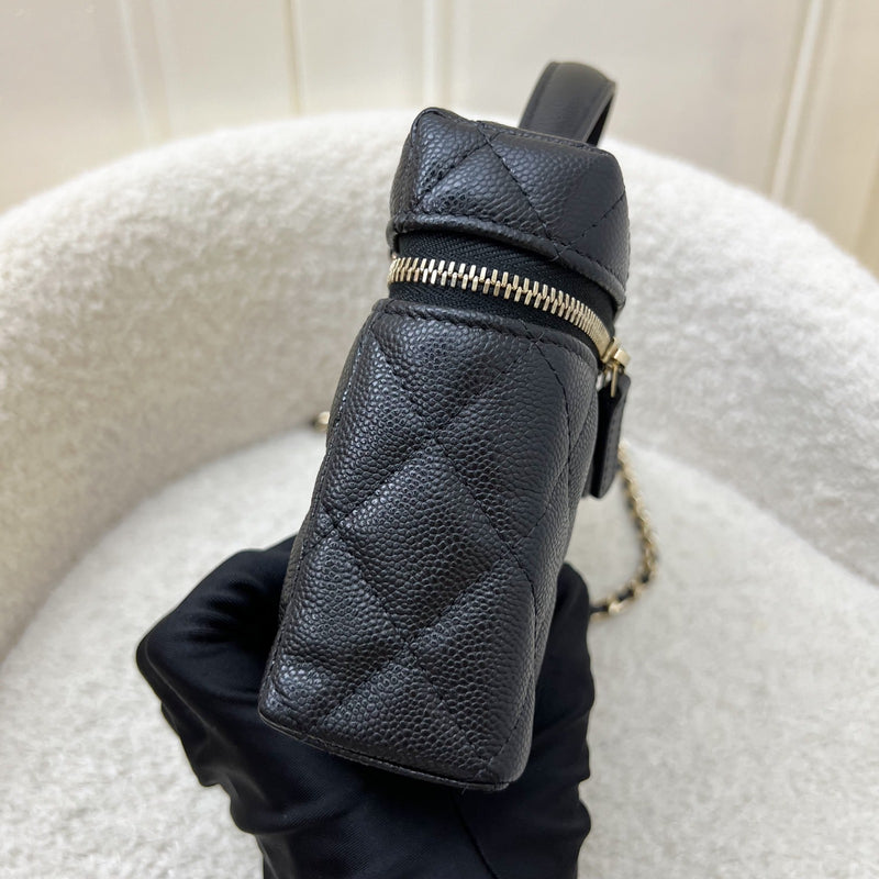 [Brand New - Local Full Set] Chanel 25P Vanity / Clutch with Chain (LP Style Bag) in Black Caviar and LGHW (Model: AP4385)