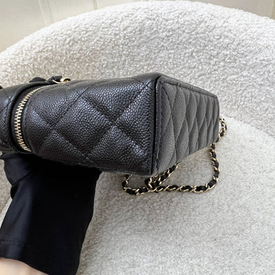 [Brand New - Local Full Set] Chanel 25P Vanity / Clutch with Chain (LP Style Bag) in Black Caviar and LGHW (Model: AP4385)