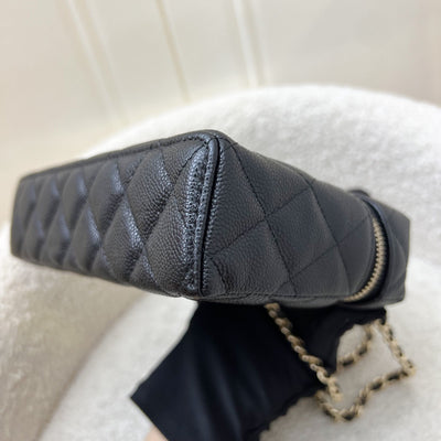 [Brand New - Local Full Set] Chanel 25P Vanity / Clutch with Chain (LP Style Bag) in Black Caviar and LGHW (Model: AP4385)