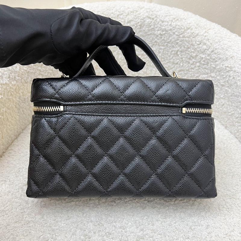 [Brand New - Local Full Set] Chanel 25P Vanity / Clutch with Chain (LP Style Bag) in Black Caviar and LGHW (Model: AP4385)