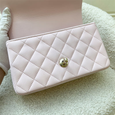 Chanel Top Handle Rectangle Mini Flap in 22P Light Pink Lambskin and LGHW