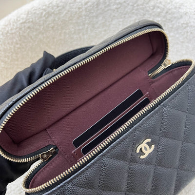 [Brand New - Local Full Set] Chanel 25P Vanity / Clutch with Chain (LP Style Bag) in Black Caviar and LGHW (Model: AP4385)