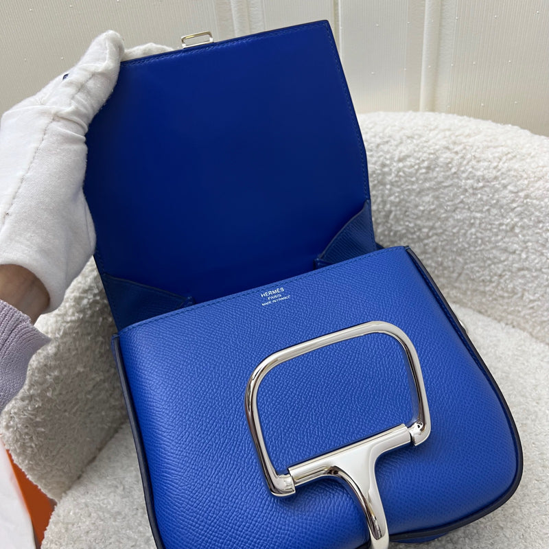 Hermes Della Cavalleria Mini Bag in Bleu France Epsom Leather and PHW