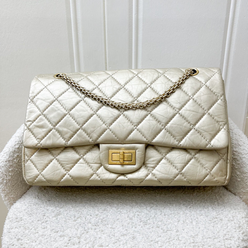 Chanel 2.55 Reissue 227 Flap in Champagne Gold Distressed Calfskin GHW