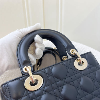 Dior Small Lady Dior ABCDior in Black Lambskin and LGHW