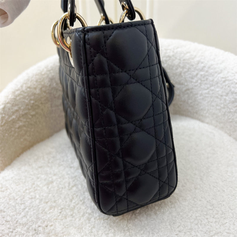 Dior Small Lady Dior ABCDior in Black Lambskin and LGHW