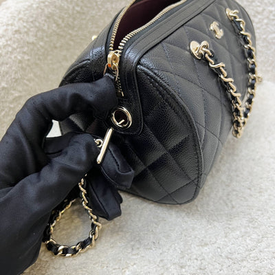 [Brand New - Local Set - 2025] Chanel 25P Bowling Bag in Black Caviar and LGHW (Model: AP4474)