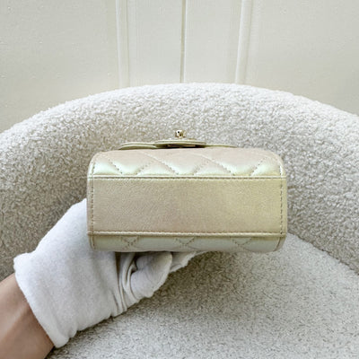 Chanel Clutch with Chain / Phone Holder in 20B Iridescent Ivory Lambskin and LGHW