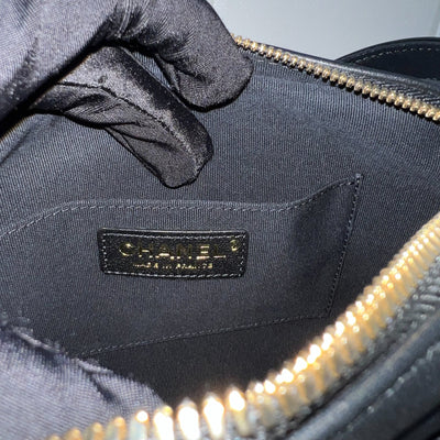 Chanel 22C Seasonal Camera Bag in Black Calfskin and AGHW (Model: AS2923)