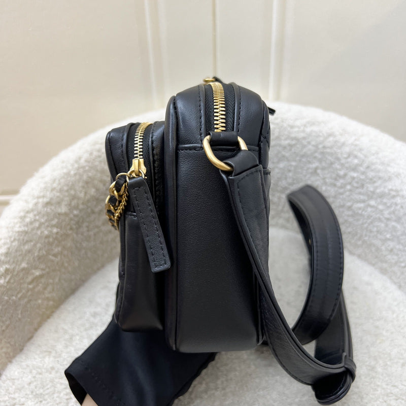 Chanel 22C Seasonal Camera Bag in Black Calfskin and AGHW (Model: AS2923)