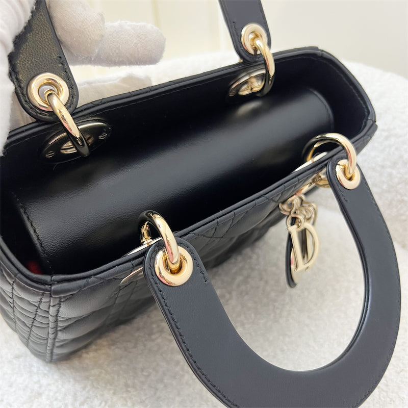 Dior Small Lady Dior ABCDior in Black Lambskin and LGHW