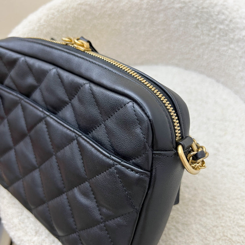 Chanel 22C Seasonal Camera Bag in Black Calfskin and AGHW (Model: AS2923)