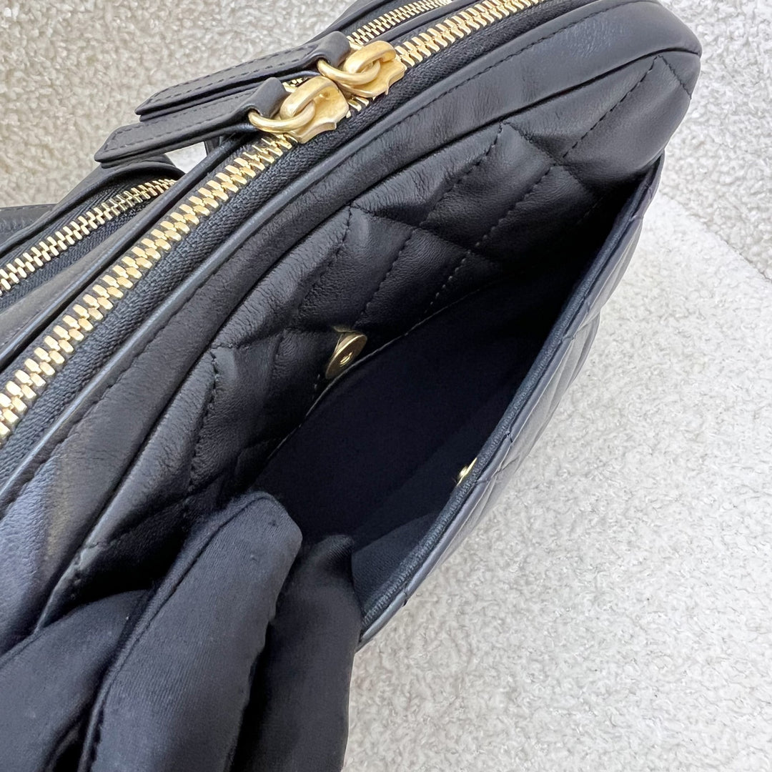 Chanel 22C Seasonal Camera Bag in Black Calfskin and AGHW (Model