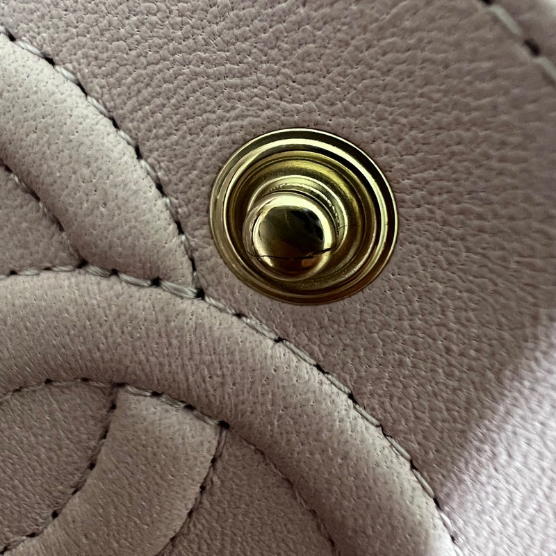 Chanel Small Classic Flap CF in 21S Rose Clair Lilac Pink Caviar and LGHW (Model: A01113)