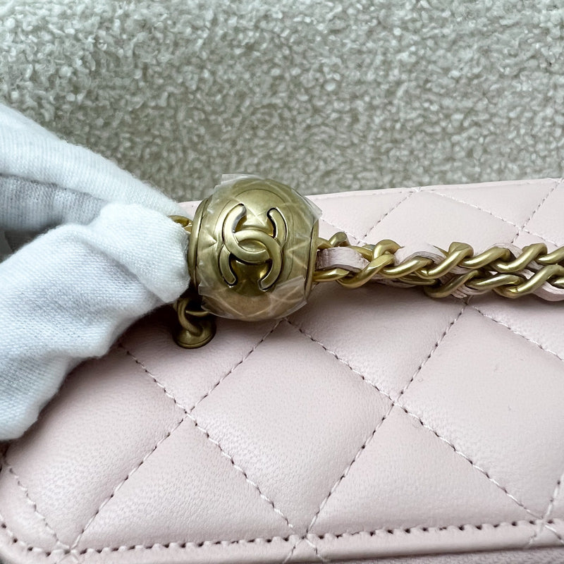 Chanel Pearl Crush Adjustable Chain Vanity in 23B Pink Lambskin and AGHW