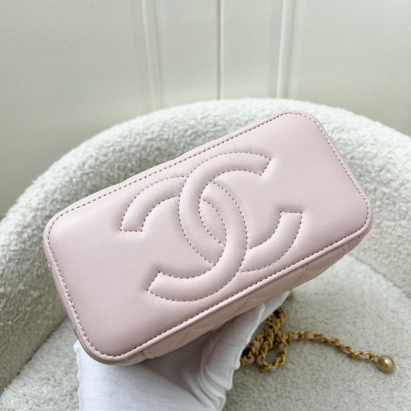 Chanel Pearl Crush Adjustable Chain Vanity in 23B Pink Lambskin and AGHW