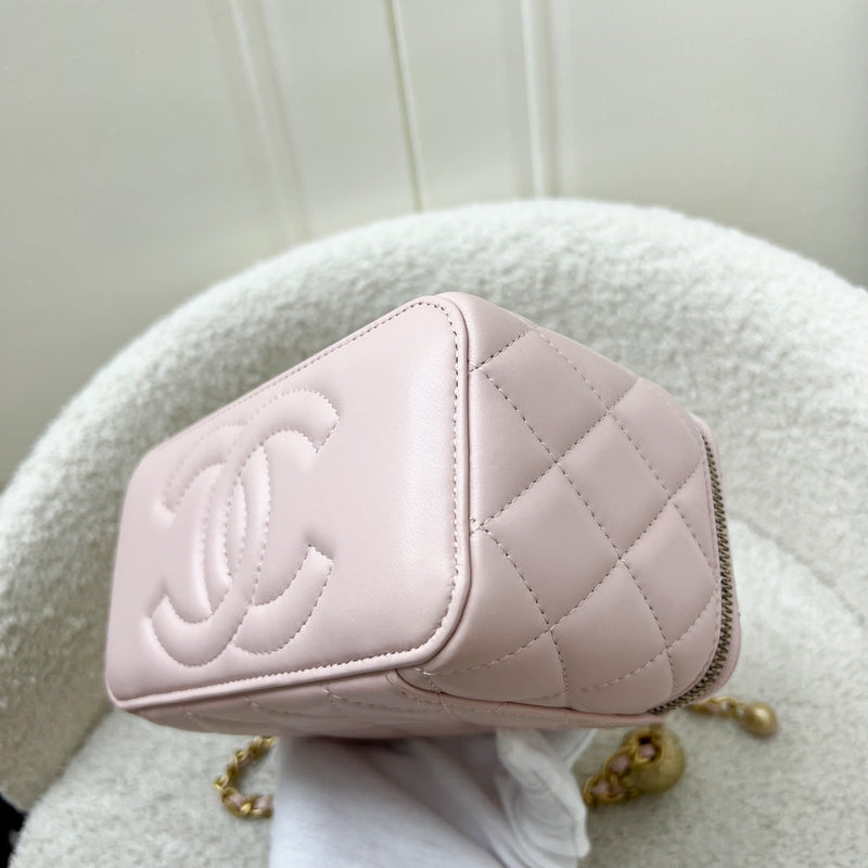 Chanel Pearl Crush Adjustable Chain Vanity in 23B Pink Lambskin and AGHW