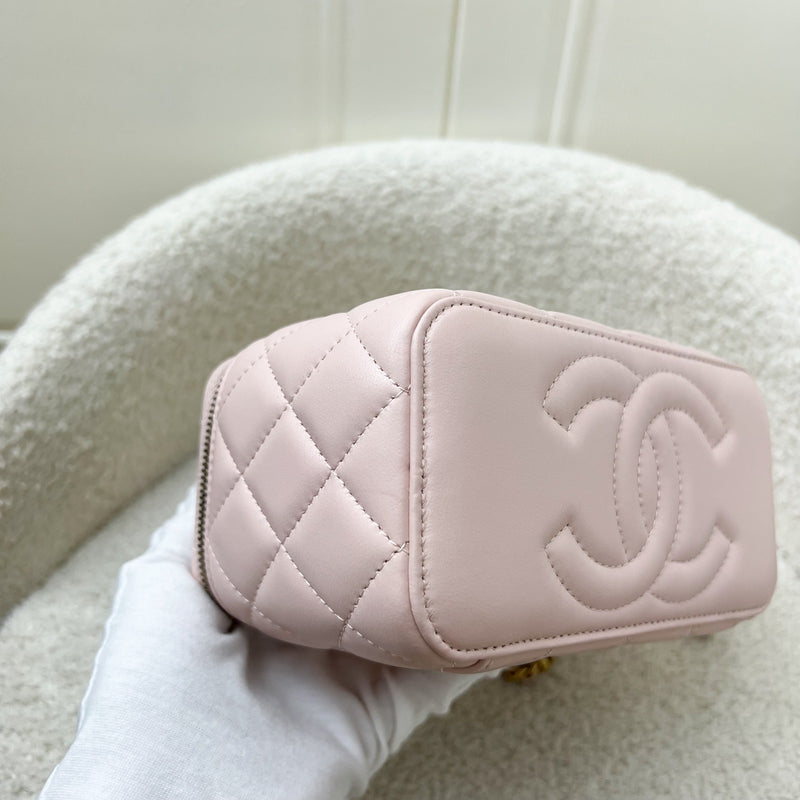 Chanel Pearl Crush Adjustable Chain Vanity in 23B Pink Lambskin and AGHW