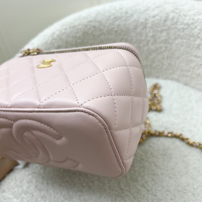 Chanel Pearl Crush Adjustable Chain Vanity in 23B Pink Lambskin and AGHW