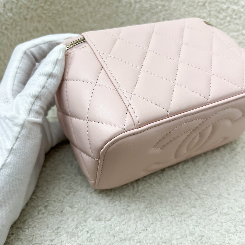 Chanel Pearl Crush Adjustable Chain Vanity in 23B Pink Lambskin and AGHW