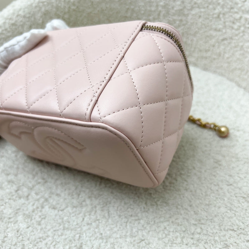 Chanel Pearl Crush Adjustable Chain Vanity in 23B Pink Lambskin and AGHW