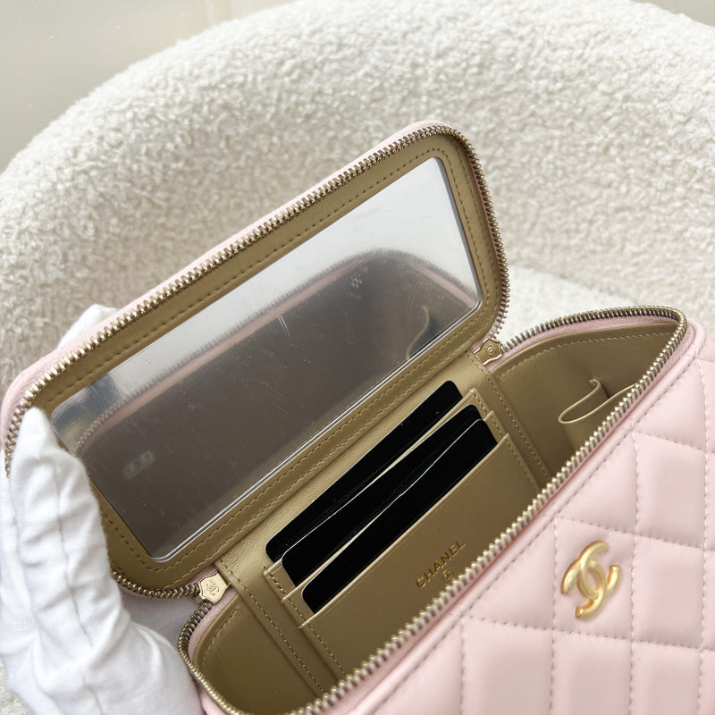 Chanel Pearl Crush Adjustable Chain Vanity in 23B Pink Lambskin and AGHW