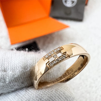 Hermes Alliance Ring in 18K Rose Gold Sz 49
