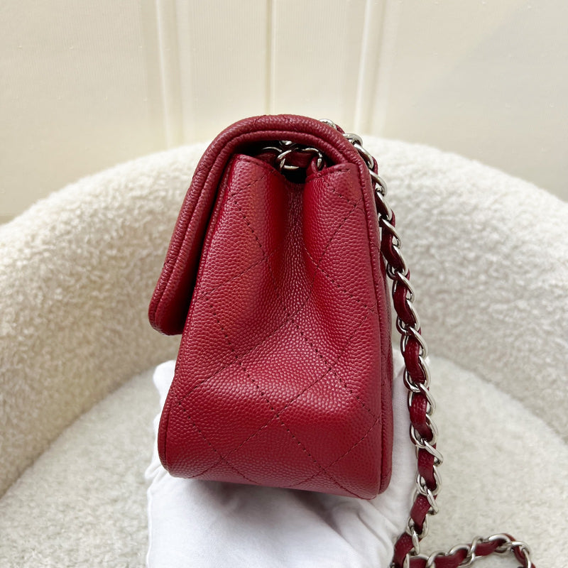 Chanel Classic Square Mini Flap in Red Caviar and SHW