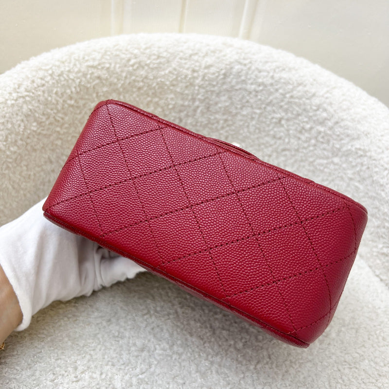 Chanel Classic Square Mini Flap in Red Caviar and SHW