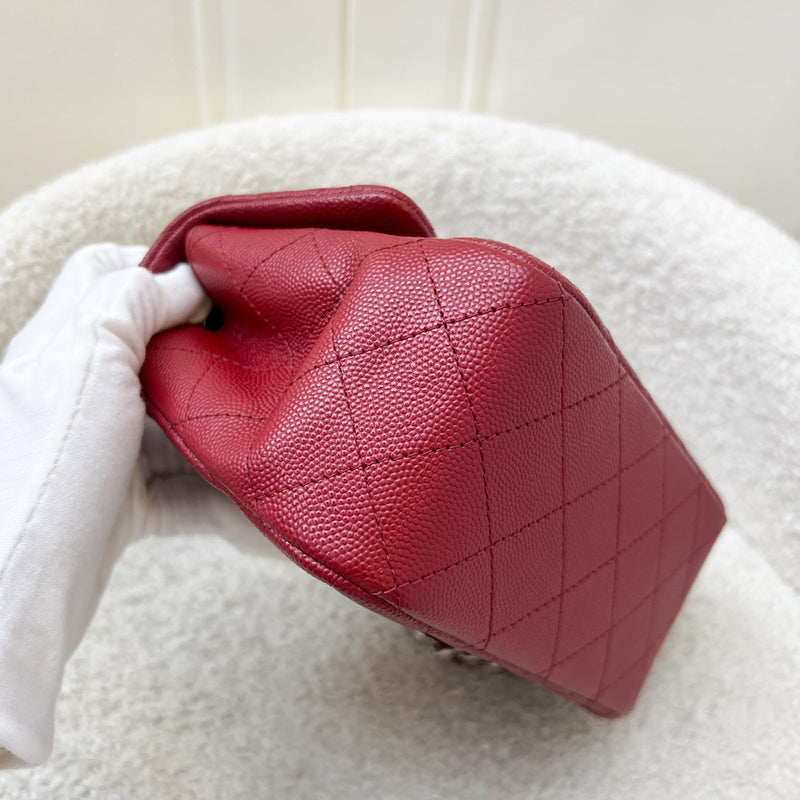 Chanel Classic Square Mini Flap in Red Caviar and SHW