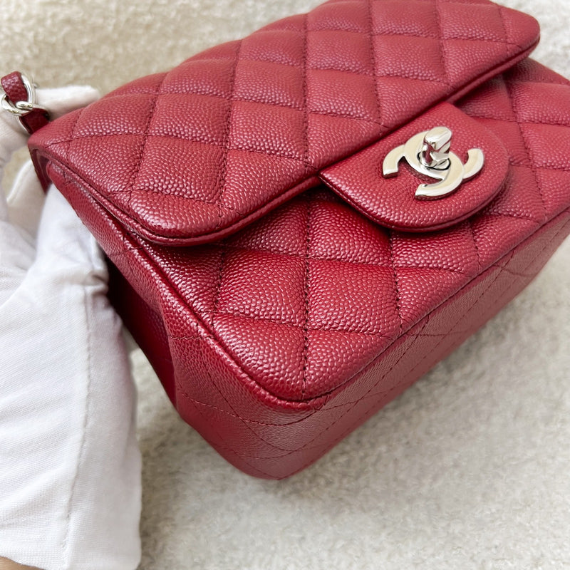 Chanel Classic Square Mini Flap in Red Caviar and SHW