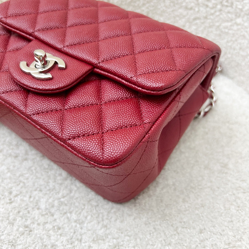 Chanel Classic Square Mini Flap in Red Caviar and SHW