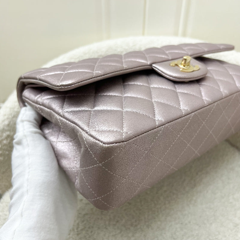 Chanel Medium Classic Flap CF in Metallic Pink Leather and LGHW