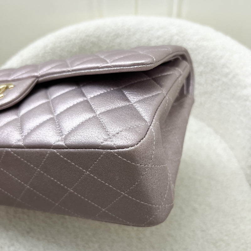 Chanel Medium Classic Flap CF in Metallic Pink Leather and LGHW