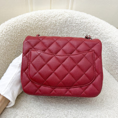 Chanel Classic Square Mini Flap in Red Caviar and SHW