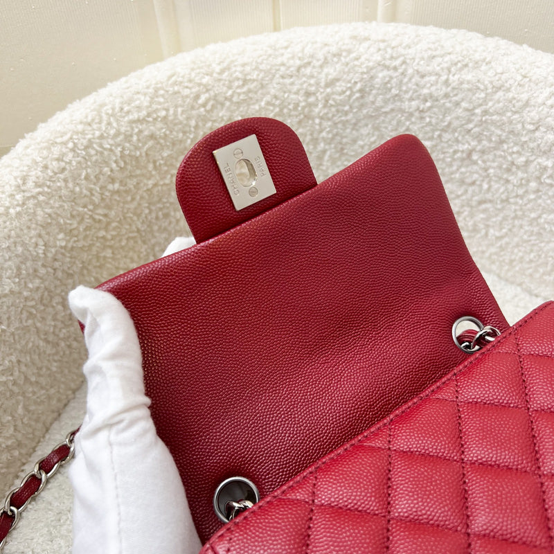 Chanel Classic Square Mini Flap in Red Caviar and SHW