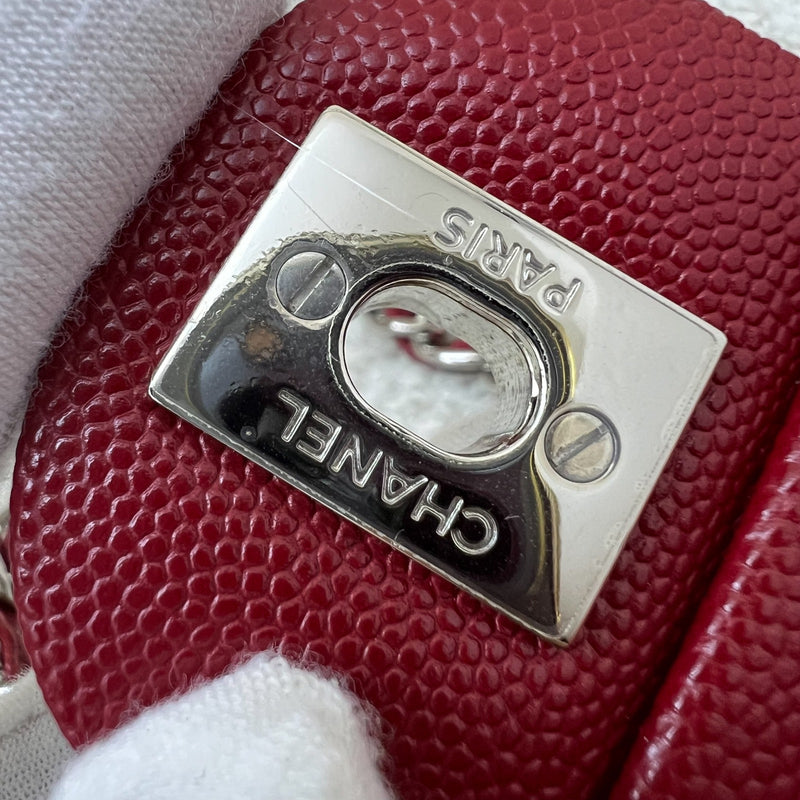 Chanel Classic Square Mini Flap in Red Caviar and SHW