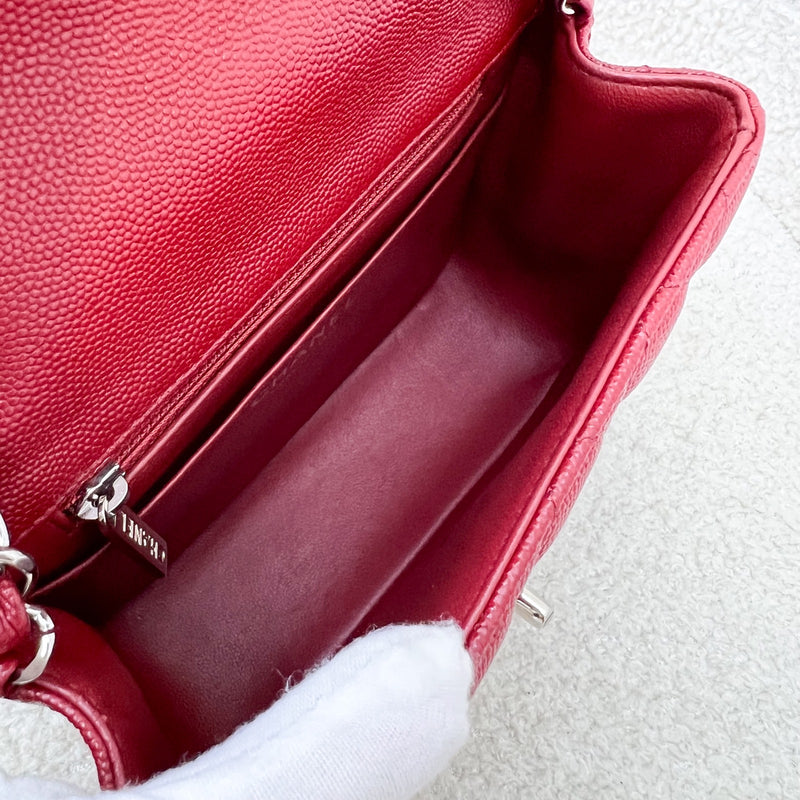 Chanel Classic Square Mini Flap in Red Caviar and SHW